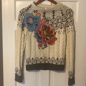 By Anthropologie floral sweater size XXS